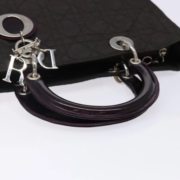 Christian Dior Canage Hand Bag Nylon Khaki Purple Silver Auth bs29344 - Picture 8 of 16